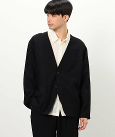 【SALE／10%OFF】COMME CA ISM 【セットアップ対応】楊柳ワッシャー ノーカラージャケット コムサイズム ジャケット・アウター ノーカラージャケット ブラック【送料無料】