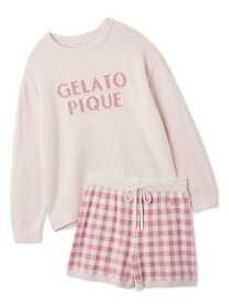 gelato pique ロゴプルオーバー&チェックショートパンツセット ジェラートピケ インナー・ルームウェア その他のインナー・ルームウェア ピンク ネイビー【送料無料】