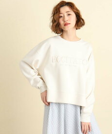 【SALE／14%OFF】grove フェミニン女子にもおすすめ♪ロゴ刺繍ダンボールプルオーバー グローブ トップス カットソー・Tシャツ ホワイト ベージュ ブルー