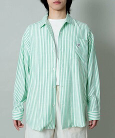 【SALE／10%OFF】SENSE OF PLACE ddp STRIPE OPEN COLLAR SHIRTS センス オブ プレイス トップス シャツ・ブラウス イエロー グリーン オレンジ【送料無料】