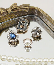 【SALE／20%OFF】styiro アンティークビジューブローチセット イストワール アクセサリー・腕時計 ブローチ・コサージュ・バッジ ゴールド シルバー