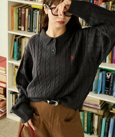 【SALE／51%OFF】U.S. POLO ASSN. ケーブルニット ポロ プルオーバー 限定展開 25AW フリークスストア トップス ニット グレー ホワイト ネイビー