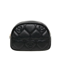 A BATHING APE QUILTED HEART MONOGRAM MINI POUCH �A �x�C�V���O �G�C�v ���z�E�|�[�`�E�P�[�X �|�[�` �z���C�g �u���b�N�y���������z