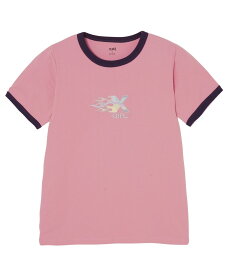 X-girl BURNING X LOGO S/S RINGER BABY TEE Tシャツ X-girl エックスガール トップス カットソー・Tシャツ ブラック ピンク ホワイト【送料無料】