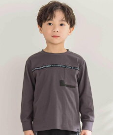 BeBe Petits Pois Vert 【店舗限定】ロゴテープライン天竺長袖Tシャツ(95~160cm) ベベ オンライン ストア トップス カットソー・Tシャツ ブラック パープル