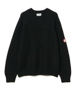 BEAMS T C.E / RAGLAN SLEEVE COTTON KNIT BLACK r[XT gbvX jbg ubNyz