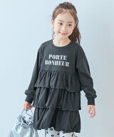 devirock えらべるロゴデザイン ティアード チュニック 長袖ワンピース 子供服 キッズ 26AW デビロック …