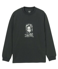 X-girl GRUNGE FACE L/S TEE ロンT X-girl エックスガール トップス カットソー・Tシャツ グレー ホワイト【送料無料】