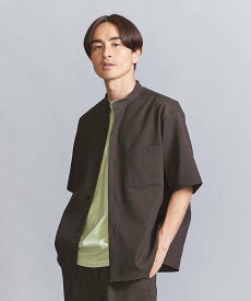 【SALE／30%OFF】BEAUTY&YOUTH UNITED ARROWS KOMATSU PACK プリミティヴ バンドカラー シャツ -吸水速乾・セットアップ対応- ユナイテッドアローズ アウトレット トップス シャツ・ブラウス ブラウン ホワイト ブラック【送料無料】