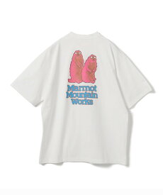 BEAMS Marmot * BEAMS / 別注 Animal T-shirt ビームス メン トップス カットソー・Tシャツ ホワイト ネイビー【送料無料】