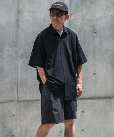 URBAN RESEARCH FUNCTIONAL WIDE SHORT-SLEEVE SHIRTS アーバンリサーチ トップス シャツ・ブラウス ブラック ネイビー【送料無料】