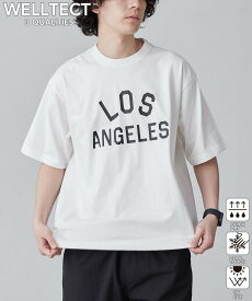 coen 【WELLTECT】cityロゴプリントTシャツ(WEB限定カラー) コーエン トップス カットソー・Tシャツ ホワイト ブラック グレー ネイビー