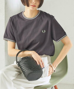 SHIPS WOMEN FRED PERRY:M1588 TWIN TIPPED TEE �V�b�v�X �g�b�v�X �J�b�g�\�[�ET�V���c �l�C�r�[ �u���b�N �O���[ �O���[�� �z���C�g�y���������z