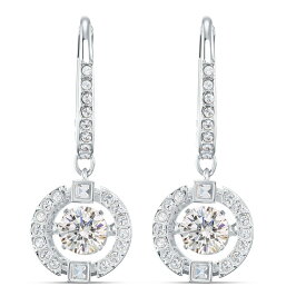 SWAROVSKI 【公式】【スワロフスキー】Swarovski Sparkling Dance ドロップピアス, ラウンドカット, ホワイト, ロジウム・プレーティング スワロフスキー アクセサリー・腕時計 ピアス ホワイト【送料無料】