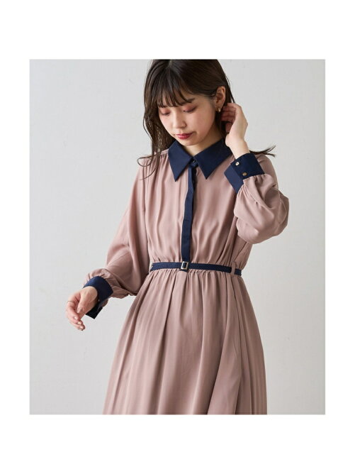 Natural Couture Web限定 配色襟付きレトロワンピース Rakuten Fashion 楽天ファッション 旧楽天ブランドアベニュー Dx7215