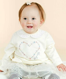 SLAP SLIP BABY レース襟裾スカラップトップスベビー(70~80cm) ベベ オンライン ストア マタニティウェア・ベビー用品 ベビートップス ピンク ホワイト