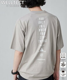 coen 【WELLTECT】ロゴバックプリントTシャツ(WEB限定カラー) コーエン トップス カットソー・Tシャツ グレー ホワイト ブラック