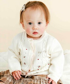 SLAP SLIP BABY チェリーハート刺しゅうニットカーディガンベビー(70~80cm) ベベ オンライン ストア マタニティウェア・ベビー用品 ベビートップス レッド ホワイト