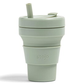 stojo stojo タンブラー BIGGIE 470ml ストロー付き 折りたためる シゼム 食器・調理器具・キッチン用品 グラス・マグカップ・タンブラー ホワイト パープル ブラック ブルー