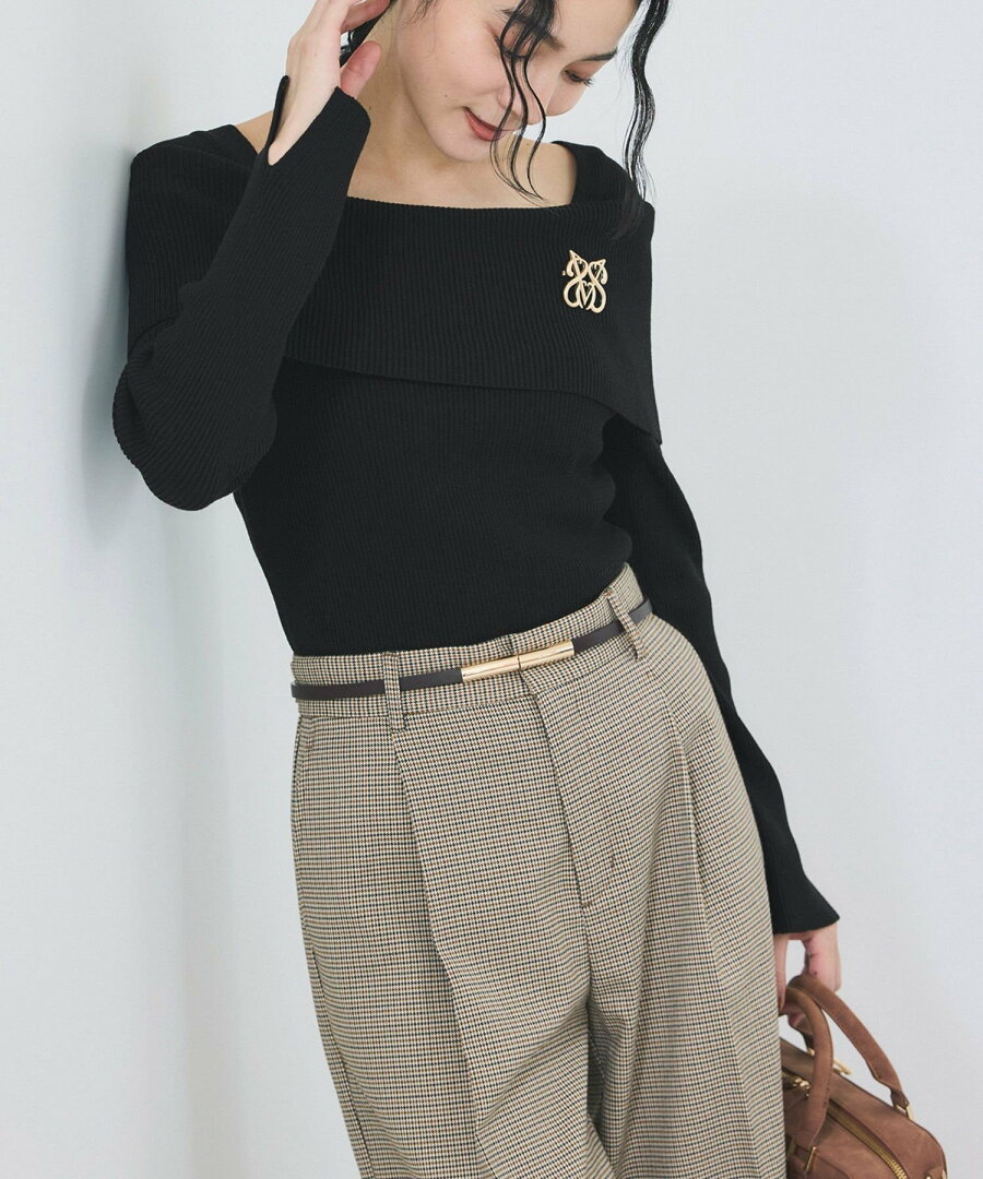 【SALE/20%OFF】VIS オフショルダーモチモチリブニット ビス トップス ニット ホワイト グレー グリーン ブラック【送料無料】