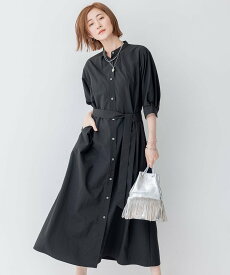 【SALE／40%OFF】23区 【洗える】マットナイロンタフタ シャツワンピース ニジュウサンク ワンピース・ドレス ワンピース ブラック グレー ブラウン【送料無料】