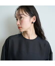 クルーネック袖ギャザーシアーブラウス