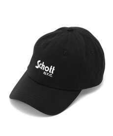 Schott Schott/ショット/COTTON TWILL CAP BASIC LOGO/コットン ツイル ベーシックキャップ ショット 帽子 その他の帽子 ブラック ホワイト レッド ネイビー【送料無料】