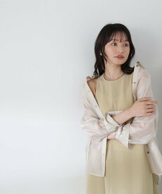 NATURAL BEAUTY BASIC オーバーフォルムワイドカフスシアーシャツ ナチュラルビューティベーシック トップス シャツ・ブラウス ホワイト【送料無料】