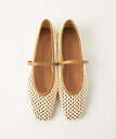 【SALE／30%OFF】UNITED ARROWS green label relaxing スクエア ネット ストラップ フラットシューズ ユナイテッドアローズ グリーンレーベルリラクシング シューズ・靴 パンプス ホワイト シルバー ブラック【送料無料】