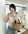 Chiina/(W)【Chiina】シアードット 半袖トップス