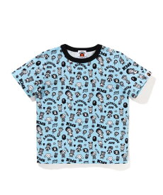 A BATHING APE BAPE KIDS X CHOCOMOO MILO FRIENDS TEE K ア ベイシング エイプ トップス カットソー・Tシャツ ブルー【送料無料】