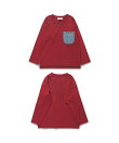 【ベビーとおそろい】デニムポケット付き長袖Tシャツ ロンT