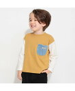 【ベビーとおそろい】デニムポケット付き長袖Tシャツ ロンT