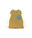 【ベビーとおそろい】デニムポケット付き長袖Tシャツ ロンT