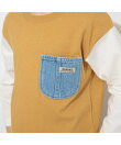 【ベビーとおそろい】デニムポケット付き長袖Tシャツ ロンT