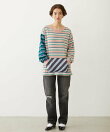 THREE PATTERN STRIPE L/S TOP