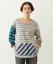 THREE PATTERN STRIPE L/S TOP