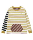 THREE PATTERN STRIPE L/S TOP