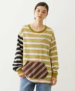 THREE PATTERN STRIPE L/S TOP