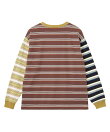 THREE PATTERN STRIPE L/S TOP