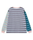 THREE PATTERN STRIPE L/S TOP