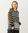 THREE PATTERN STRIPE L/S TOP