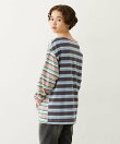 THREE PATTERN STRIPE L/S TOP