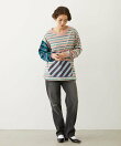 THREE PATTERN STRIPE L/S TOP