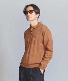 【SALE／70%OFF】BEAUTY&YOUTH UNITED ARROWS SDA ケーブル ストライプ ポロニット ユナイテッドアローズ アウトレット トップス ニット ブラック オレンジ【送料無料】