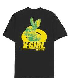 X-girl TWO TONE RABBIT S/S TEE Tシャツ X-girl エックスガール トップス カットソー・Tシャツ ブラック グリーン ホワイト【送料無料】