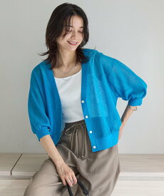 【SALE／50%OFF】UNITED ARROWS green label relaxing シアーエアカーデ -ウォッシャブル- ユナイテッドアローズ グリーンレーベルリラクシング トップス カーディガン ピンク ブラック ホワイト