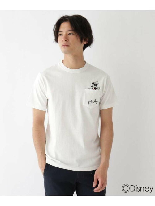 Base Station Disney ディズニー ポケット刺繍 ミッキーマウス コットン半袖tシャツ Rakuten Fashion 楽天ファッション 旧楽天ブランドアベニュー Cq7223