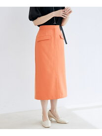 【SALE／60%OFF】VIS 【EASY CARE】フロントスリットタイトスカート ビス スカート その他のスカート ブラウン ベージュ オレンジ