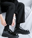【shoes365】メンズ PUレザーハイソールストレートチップシューズ